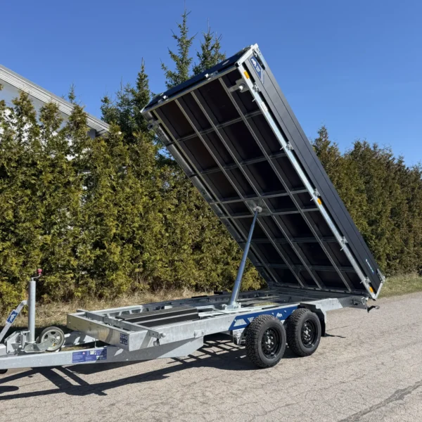 SARIS Heavy Duty kippivaunu lehtijousilla lava 406x204 cm kokonaispaino 3500 kg