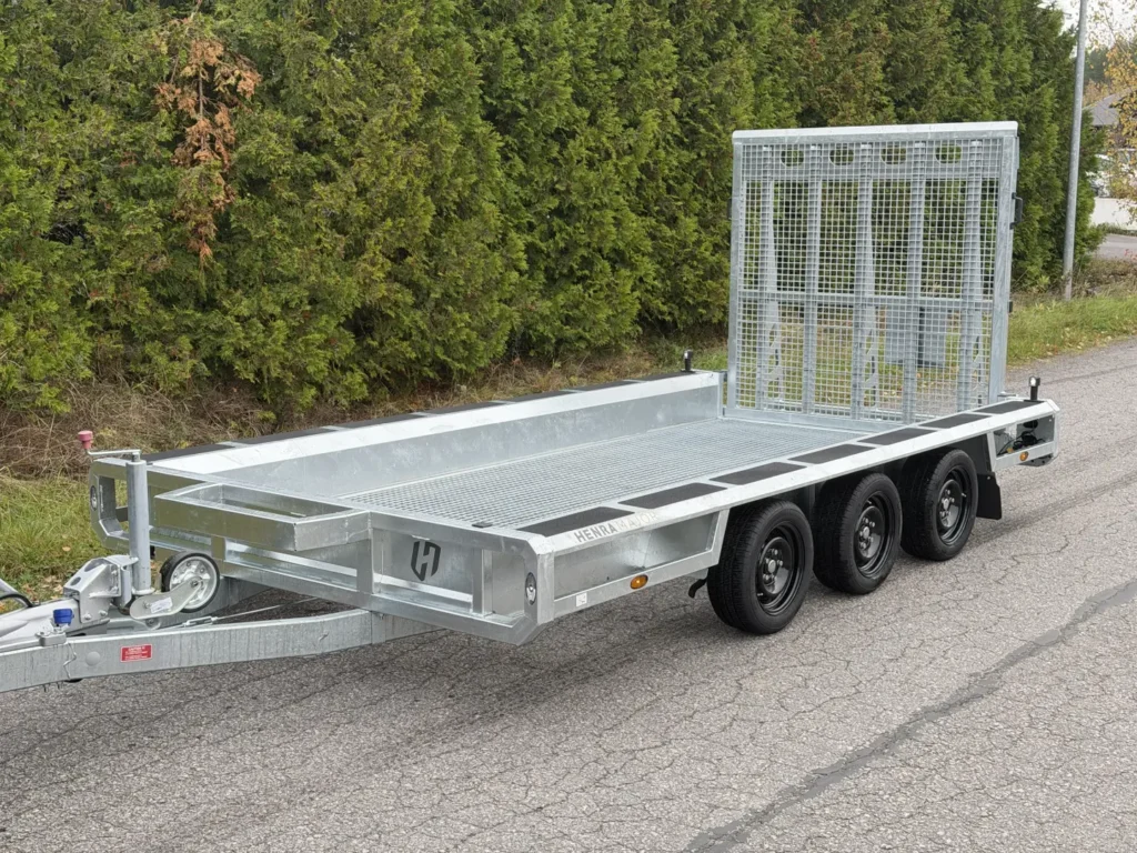 HENRA MT 400x170 3500kg 3 Teräsritilä pohja konekärry
